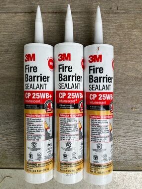 3M 10.1 fl. oz. Red Fire Barrier CP 25WB Plus Sealant, brand new, (qty-3)